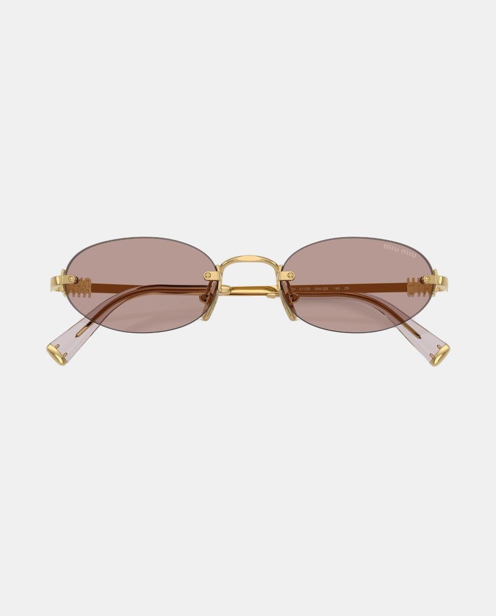 Imagen 5 de Gafas de sol MU A54S de mujer ovalada en metal - Miu Miu - Oro Oro