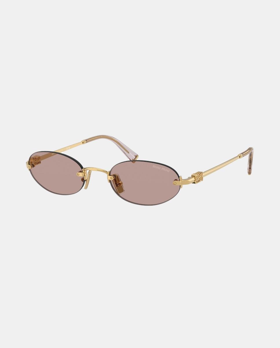 Imagen 7 de Gafas de sol MU A54S de mujer ovalada en metal - Miu Miu - Oro Oro