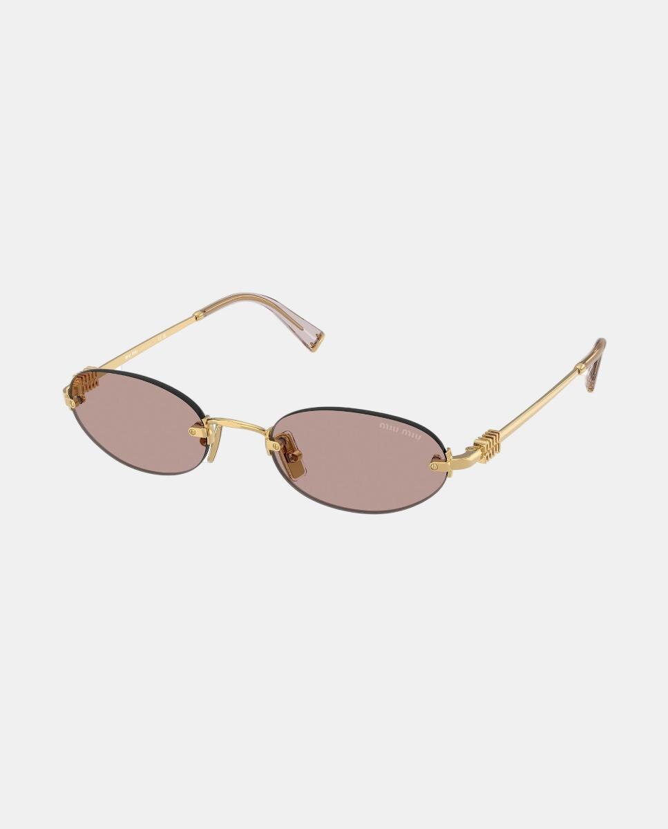 Imagen 8 de Gafas de sol MU A54S de mujer ovalada en metal - Miu Miu - Oro Oro