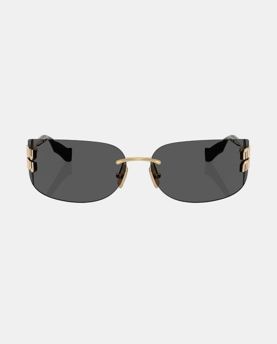 Gafas de sol MU A51S de mujer rectangular en metal - Miu Miu - Oro Oro-4