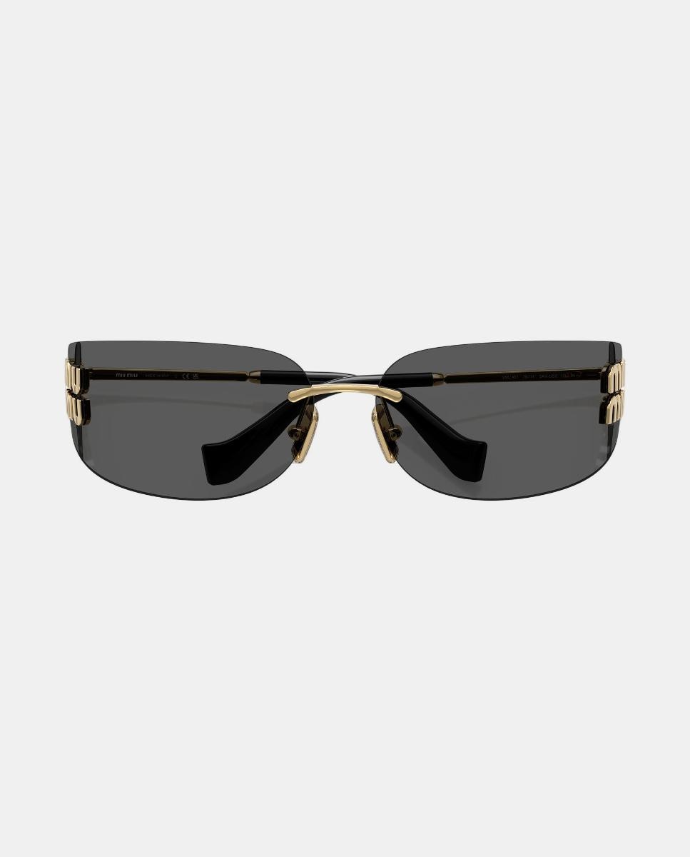 Gafas de sol MU A51S de mujer rectangular en metal - Miu Miu - Oro Oro-5