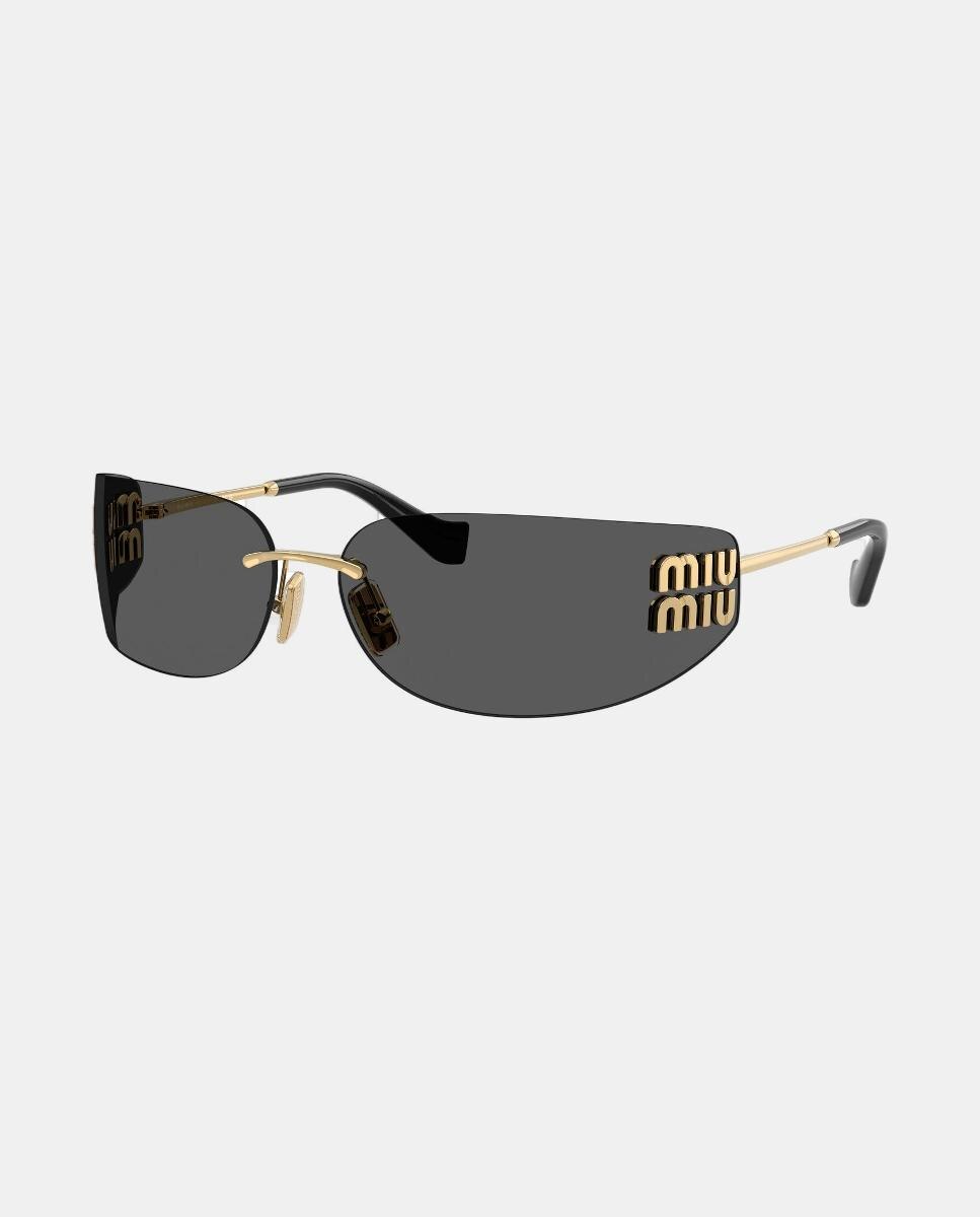 Gafas de sol MU A51S de mujer rectangular en metal - Miu Miu - Oro Oro-7