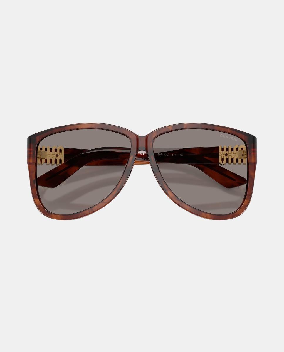 Gafas de sol MU A08S de mujer piloto en acetato - Miu Miu - Marrón Marrón-5