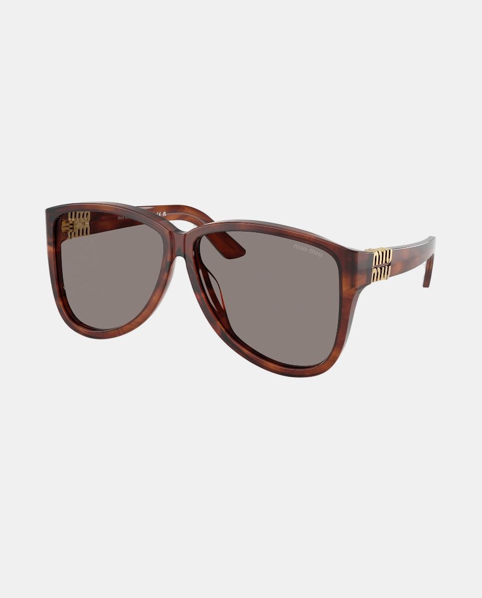 Gafas de sol MU A08S de mujer piloto en acetato - Miu Miu - Marrón Marrón-8