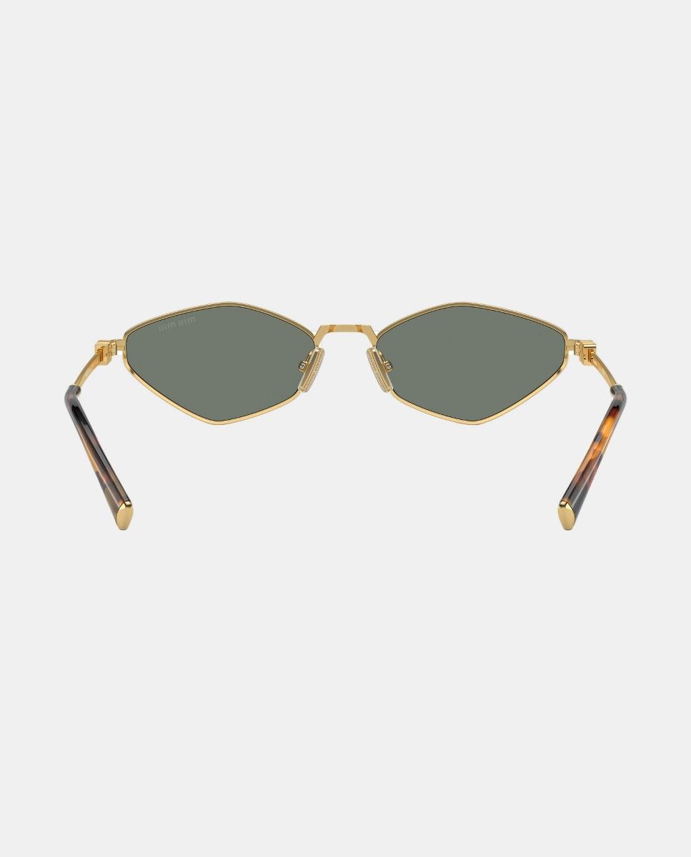 Gafas de sol MU 56ZS de mujer geométrica en metal con lente espejada - Miu Miu - Oro Oro-6