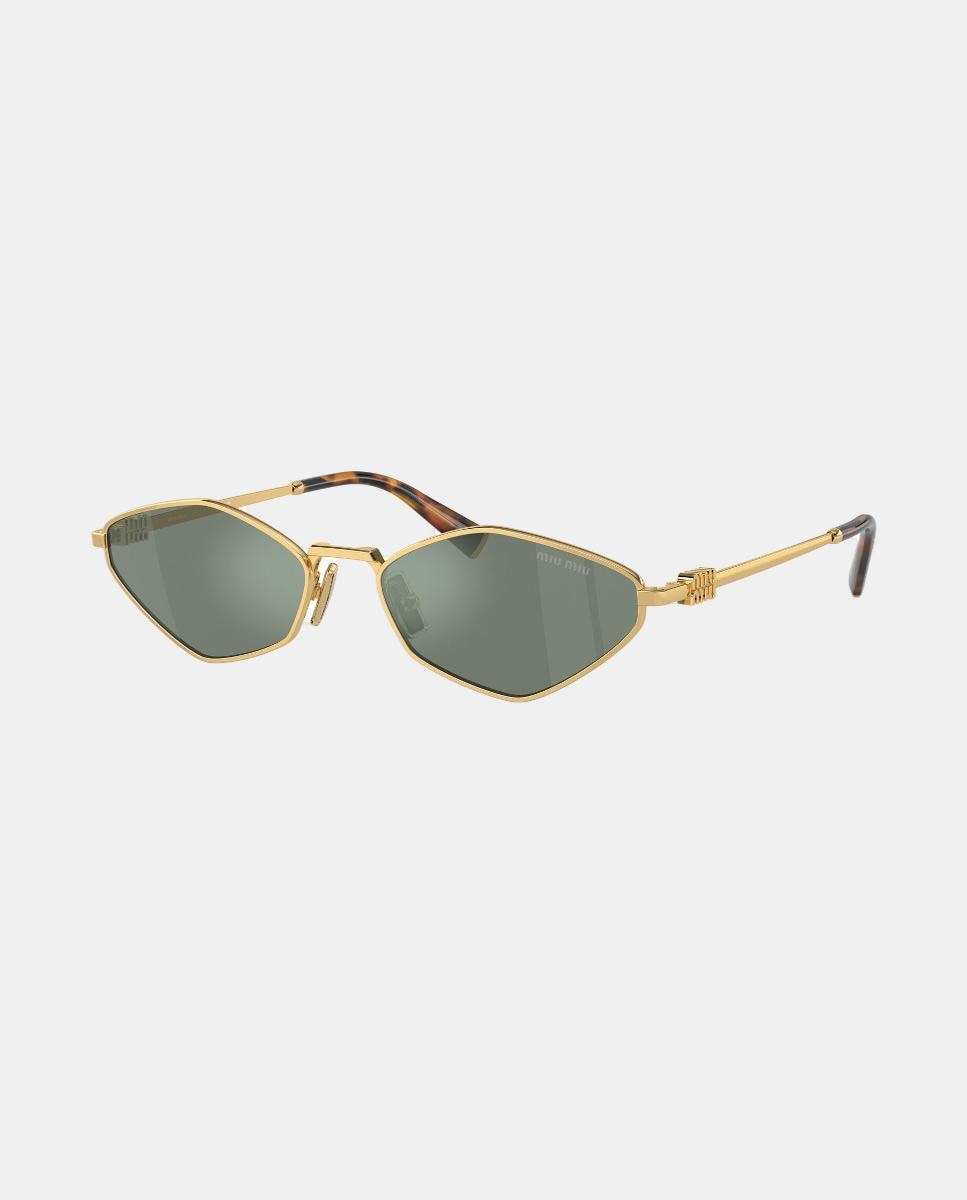 Gafas de sol MU 56ZS de mujer geométrica en metal con lente espejada - Miu Miu - Oro Oro-7