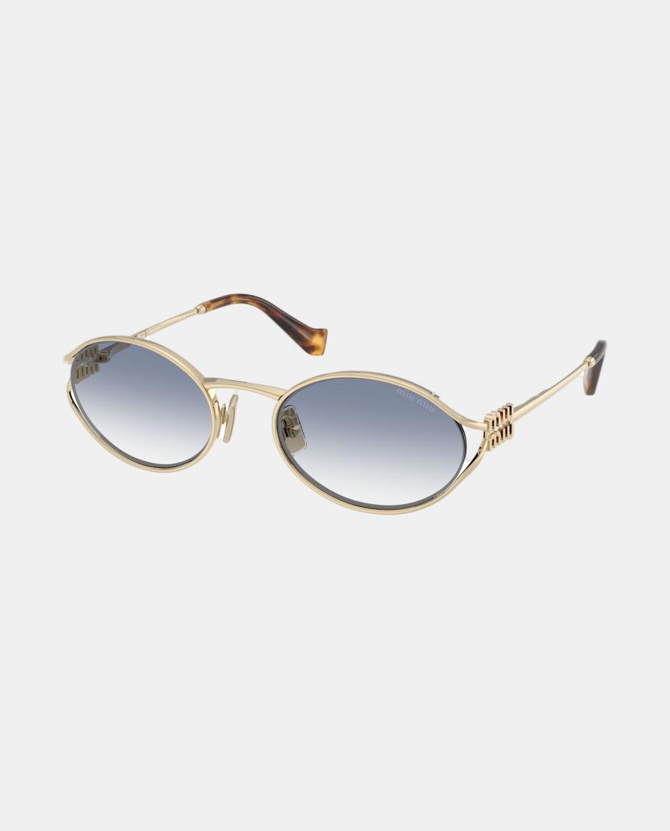 Gafas de sol MU 52YS de mujer ovalada en metal con lente degradada - Miu Miu - Oro Oro-8