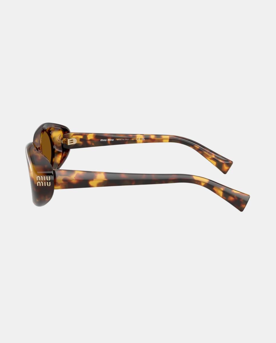 Gafas de sol MU B09S de mujer ovalada en acetato - Miu Miu - Marrón Marrón-3