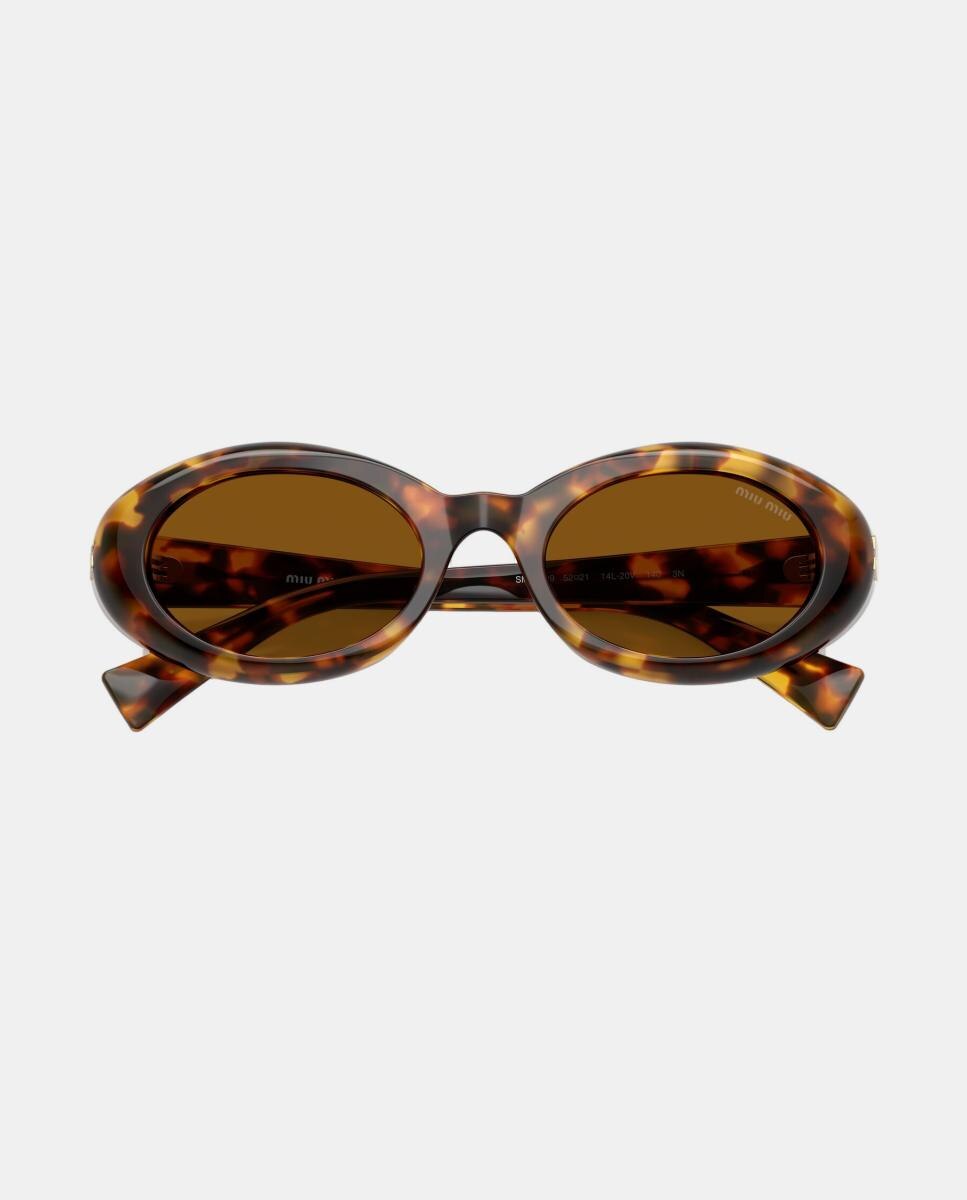 Gafas de sol MU B09S de mujer ovalada en acetato - Miu Miu - Marrón Marrón-5