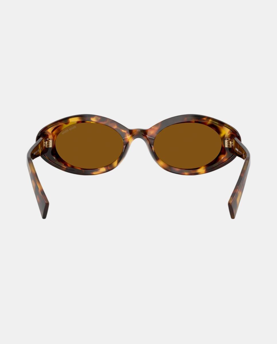 Gafas de sol MU B09S de mujer ovalada en acetato - Miu Miu - Marrón Marrón-6