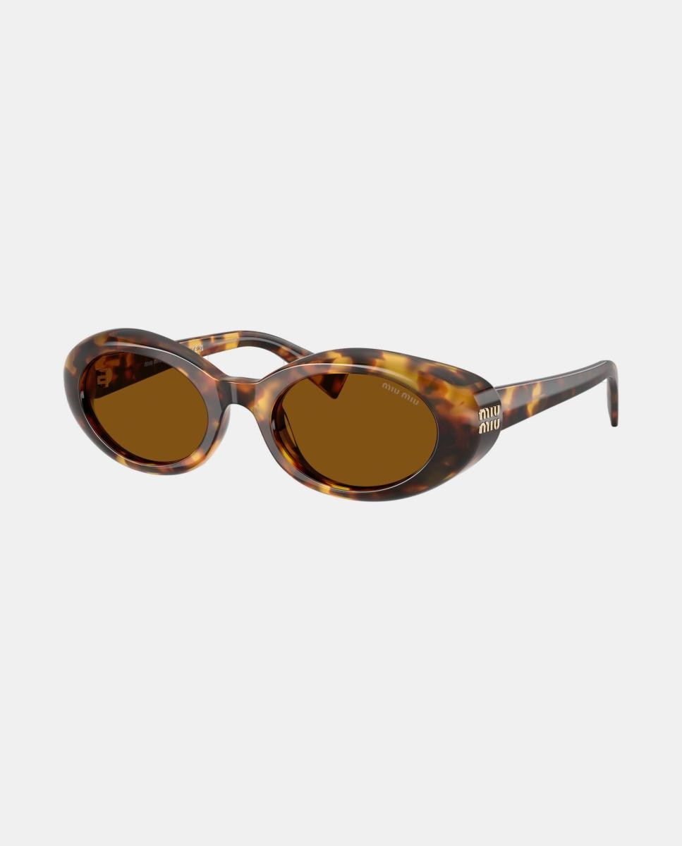 Gafas de sol MU B09S de mujer ovalada en acetato - Miu Miu - Marrón Marrón-7
