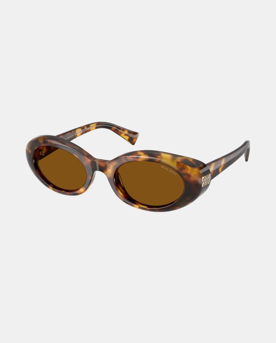 Gafas de sol MU B09S de mujer ovalada en acetato - Miu Miu - Marrón Marrón-8