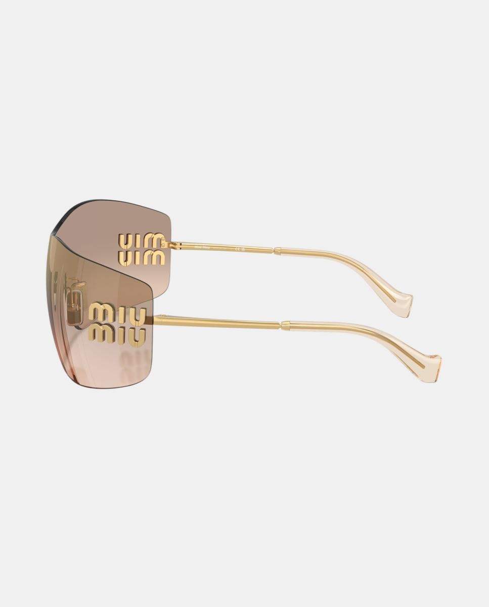 Gafas de sol MU B53S de mujer rectangular en metal con lente degradada - Miu Miu - Oro Oro-3