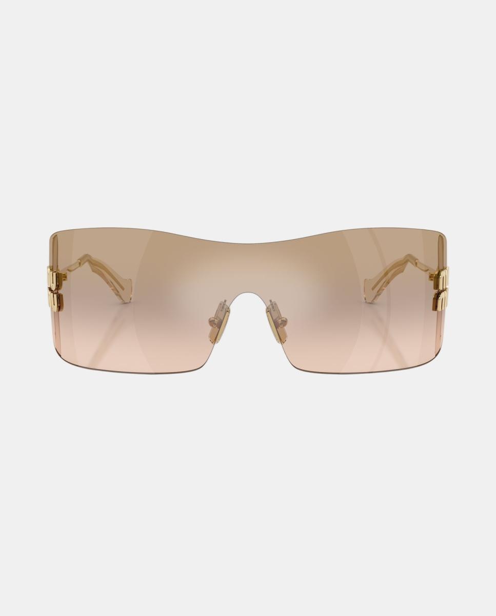 Gafas de sol MU B53S de mujer rectangular en metal con lente degradada - Miu Miu - Oro Oro-4