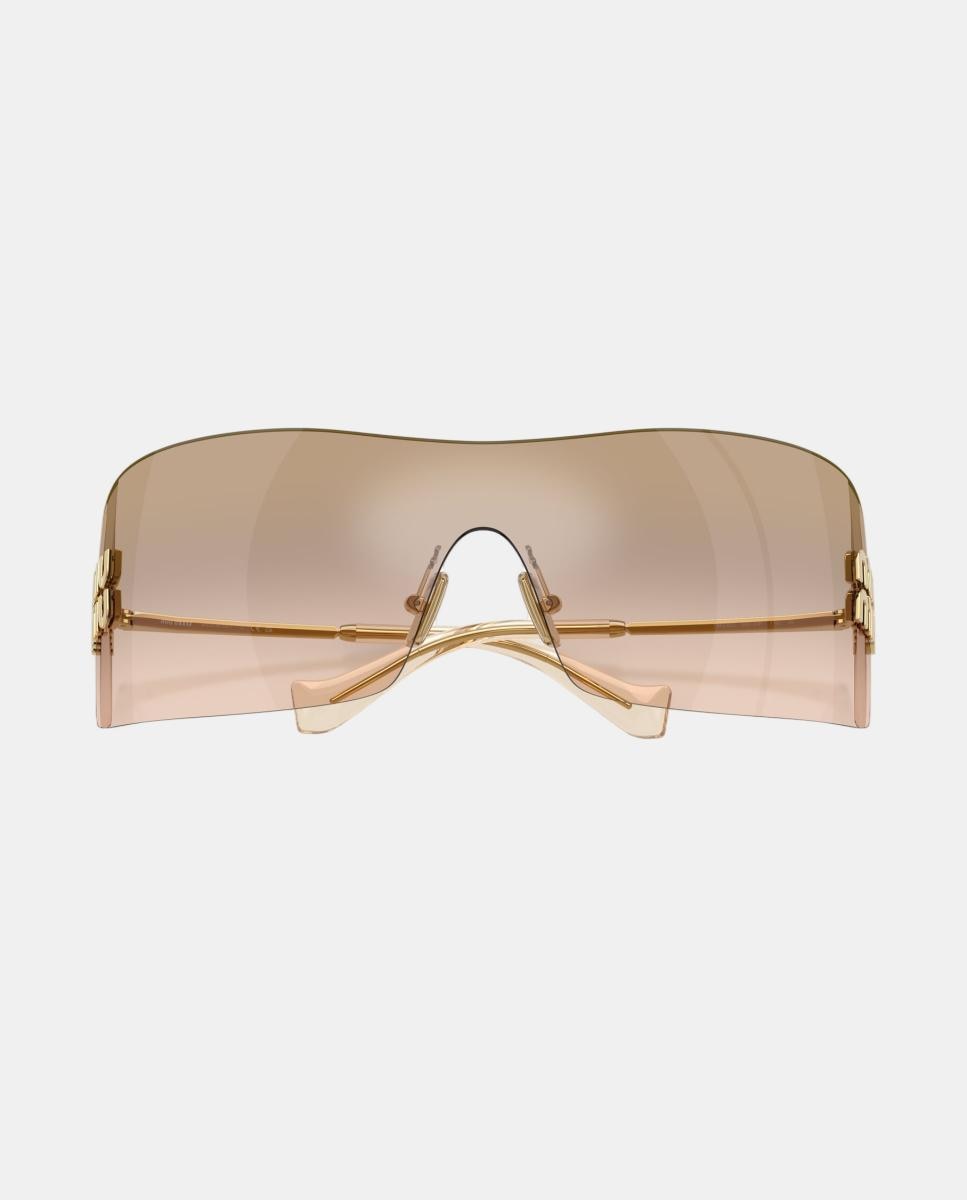 Gafas de sol MU B53S de mujer rectangular en metal con lente degradada - Miu Miu - Oro Oro-5