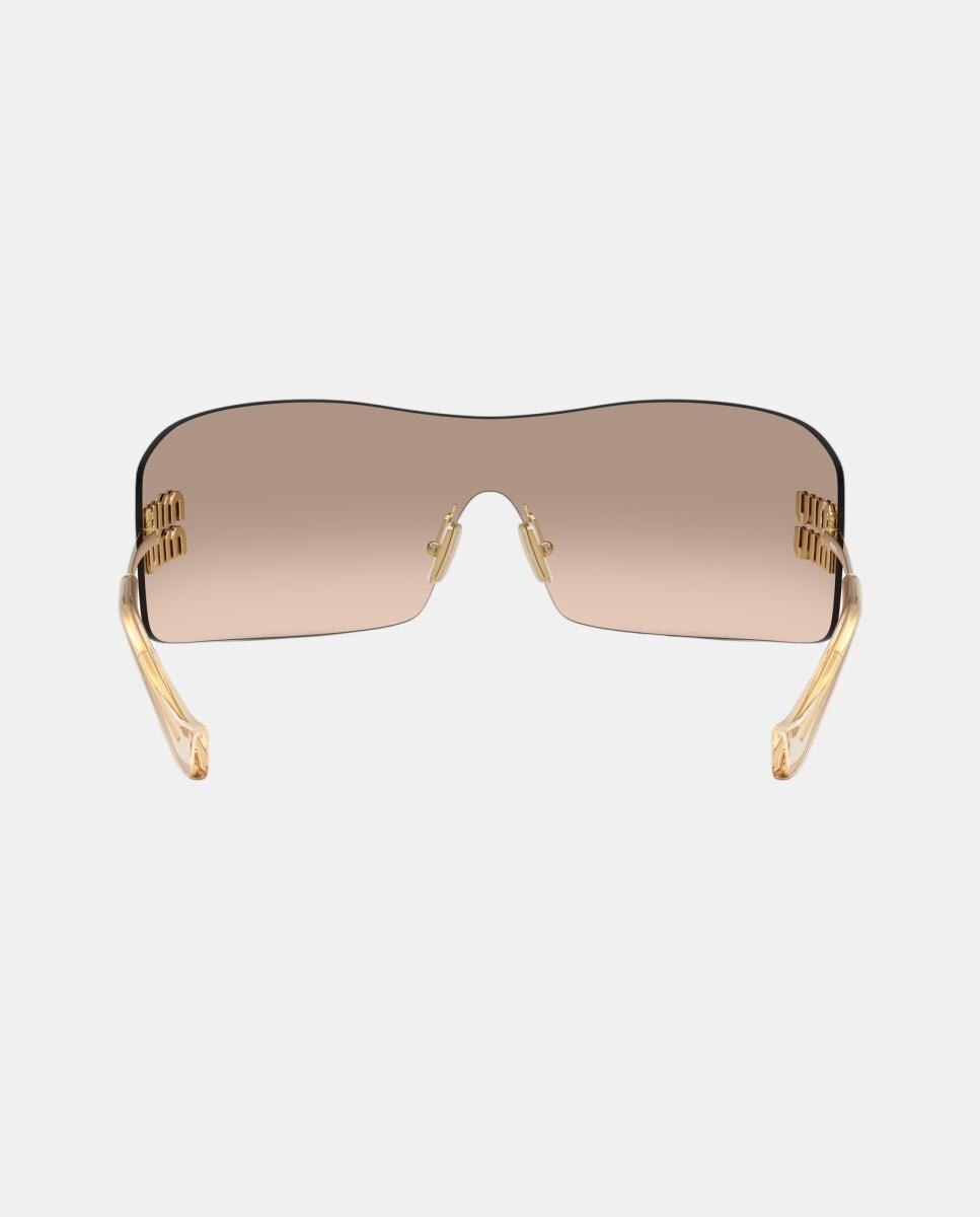 Gafas de sol MU B53S de mujer rectangular en metal con lente degradada - Miu Miu - Oro Oro-6