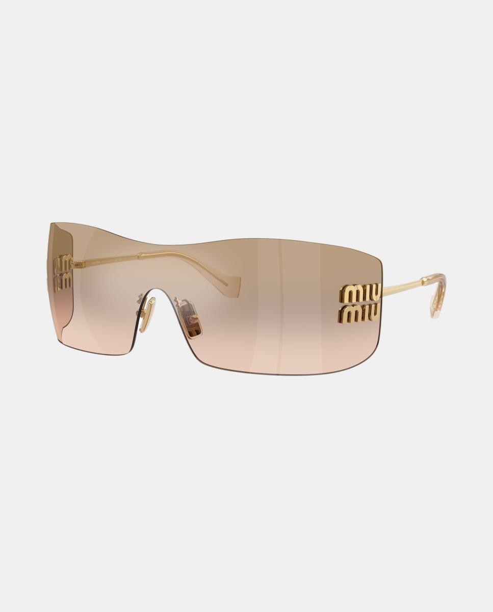 Gafas de sol MU B53S de mujer rectangular en metal con lente degradada - Miu Miu - Oro Oro-7