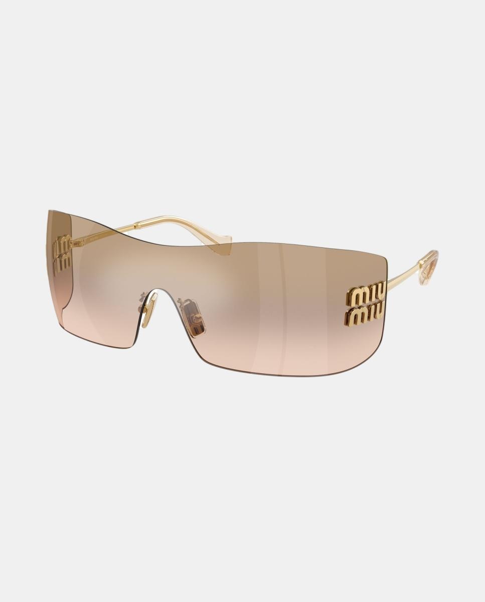Gafas de sol MU B53S de mujer rectangular en metal con lente degradada - Miu Miu - Oro Oro-8