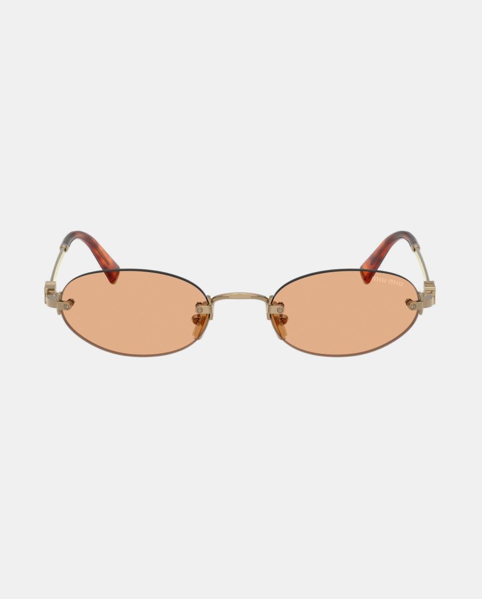 Gafas de sol MU A54S de mujer ovalada en metal - Miu Miu - Oro Oro-1