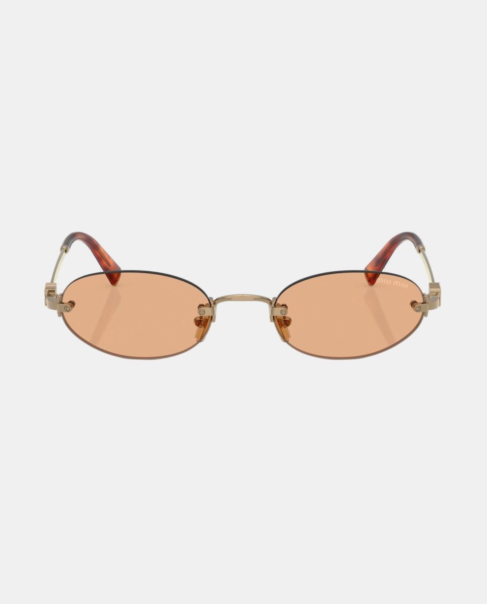Gafas de sol MU A54S de mujer ovalada en metal - Miu Miu - Oro Oro-4