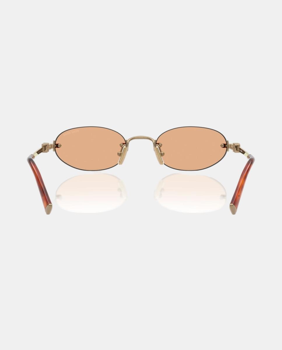 Gafas de sol MU A54S de mujer ovalada en metal - Miu Miu - Oro Oro-6