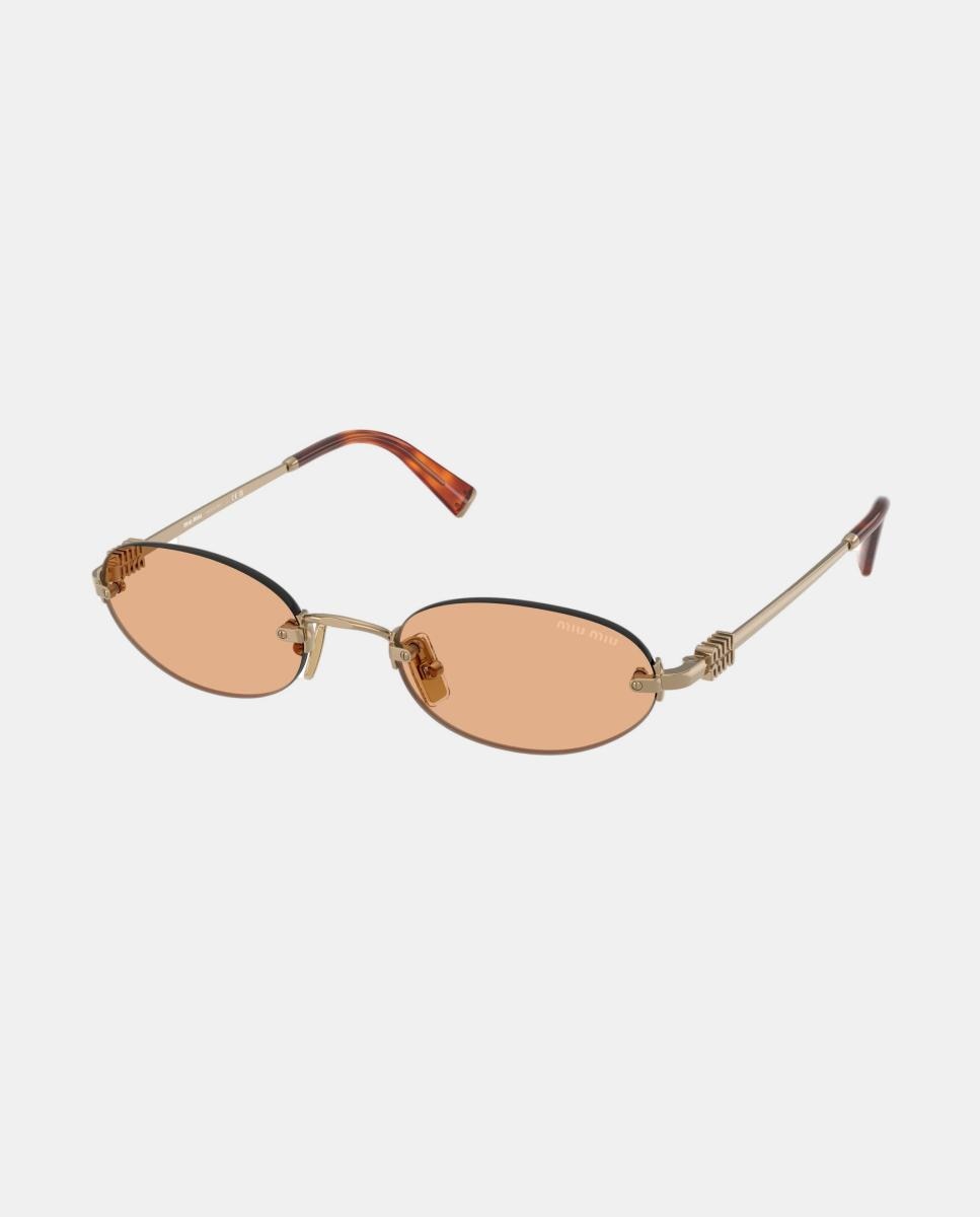 Gafas de sol MU A54S de mujer ovalada en metal - Miu Miu - Oro Oro-8