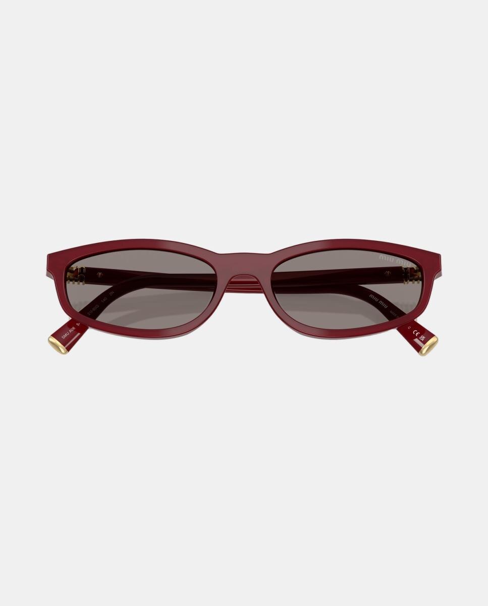Gafas de sol MU A06S de mujer geométrica en acetato - Miu Miu - Rojo Rojo-5