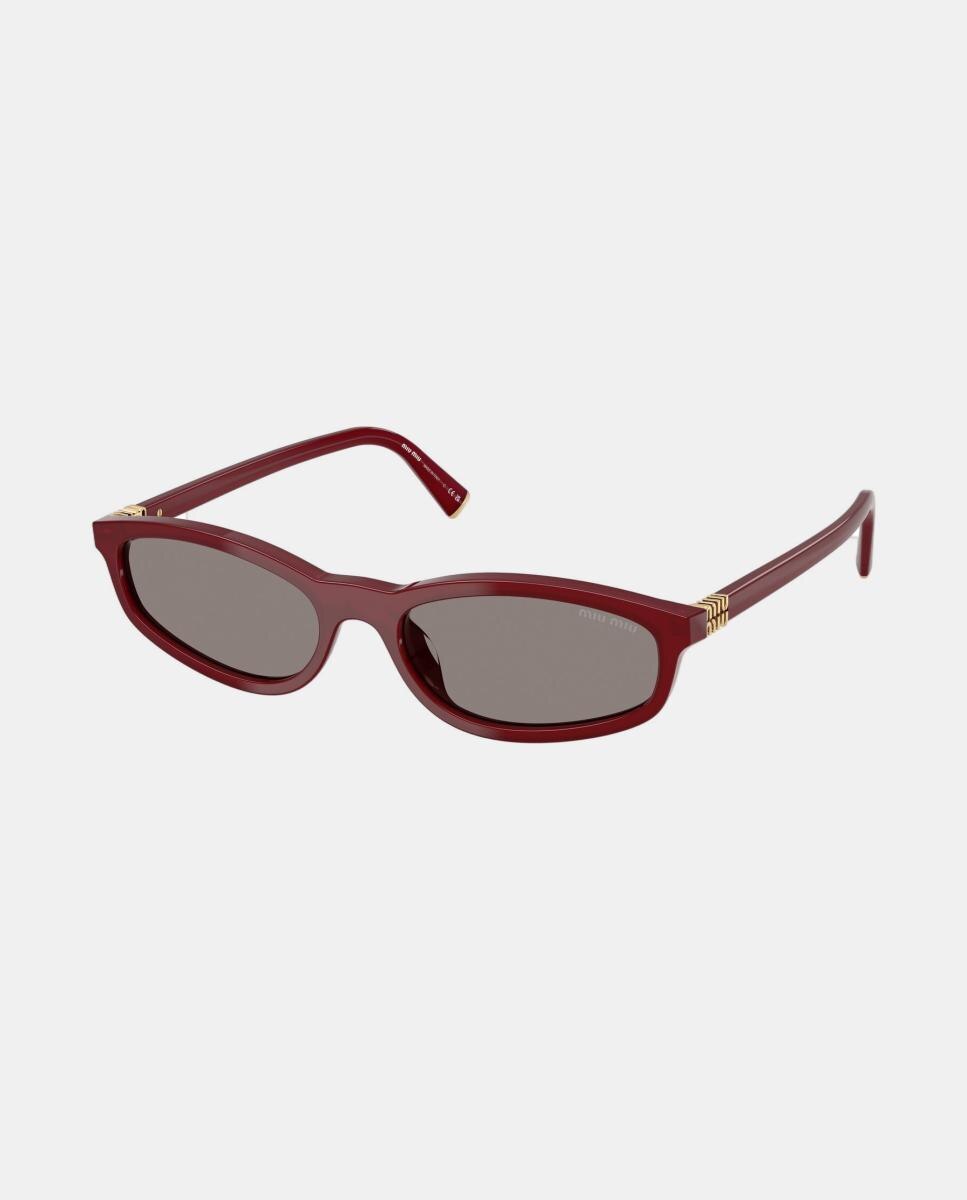 Gafas de sol MU A06S de mujer geométrica en acetato - Miu Miu - Rojo Rojo-8