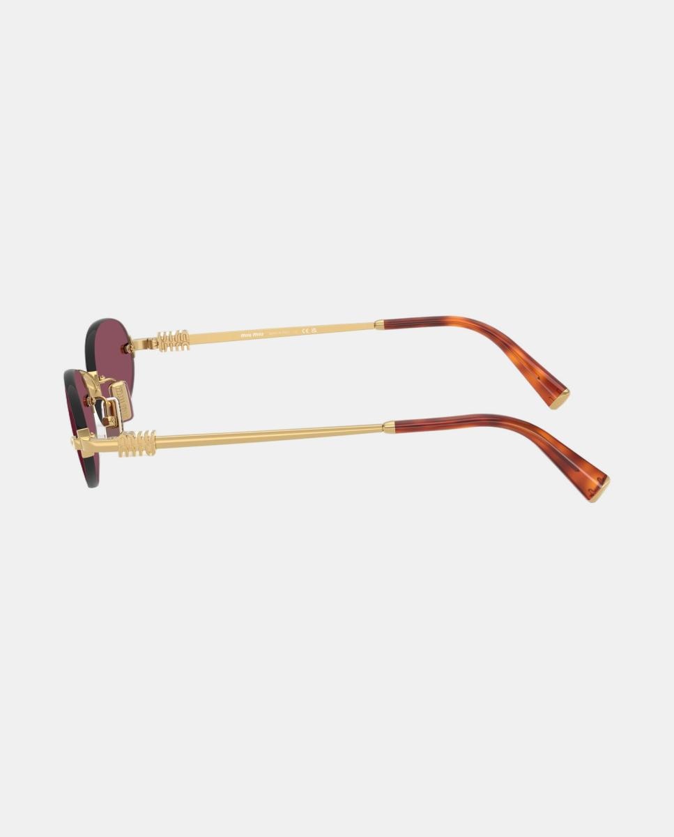 Gafas de sol MU A54S de mujer ovalada en metal - Miu Miu - Oro Oro-3