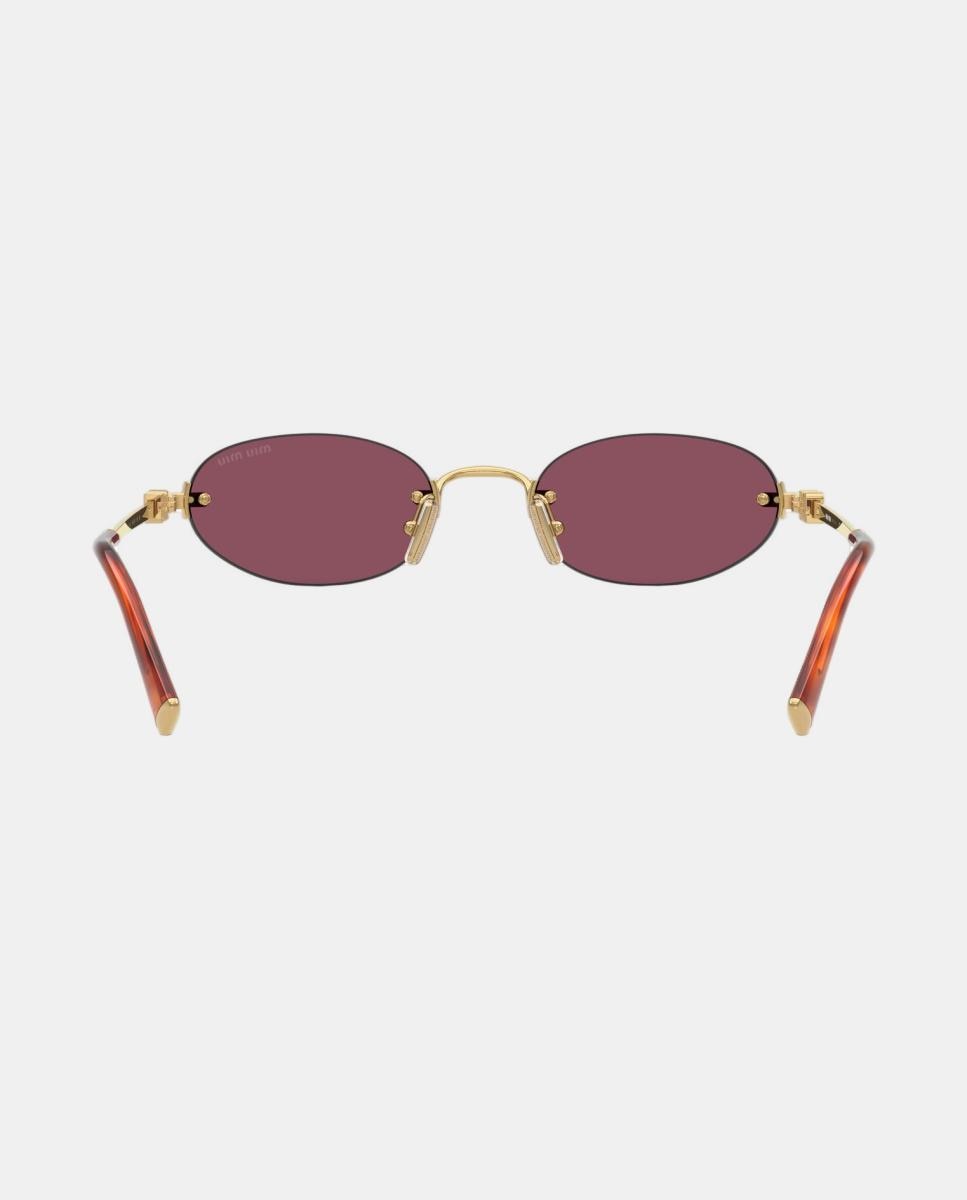 Gafas de sol MU A54S de mujer ovalada en metal - Miu Miu - Oro Oro-6