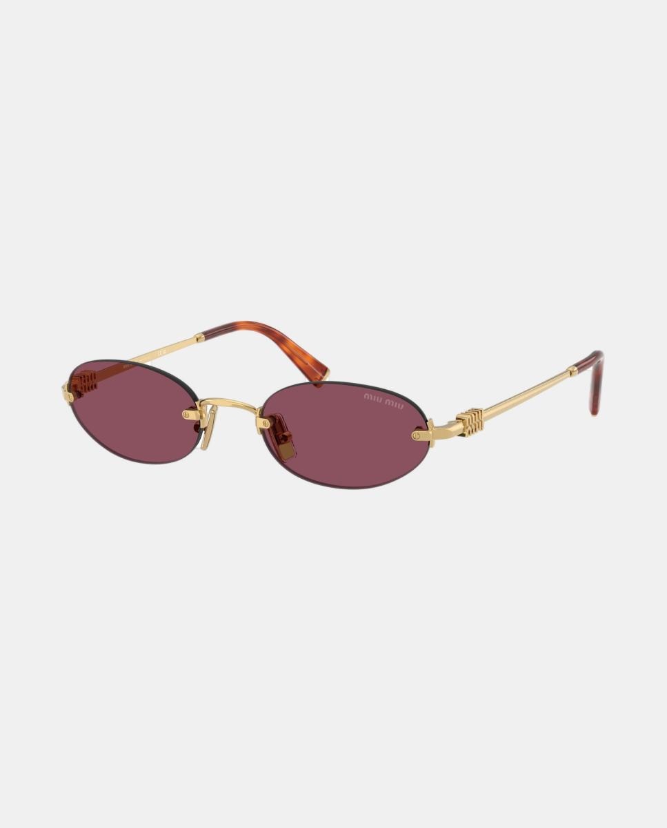Gafas de sol MU A54S de mujer ovalada en metal - Miu Miu - Oro Oro-7