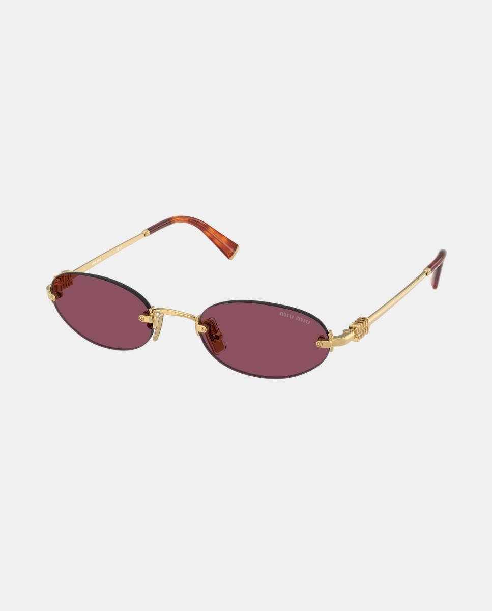 Gafas de sol MU A54S de mujer ovalada en metal - Miu Miu - Oro Oro-8