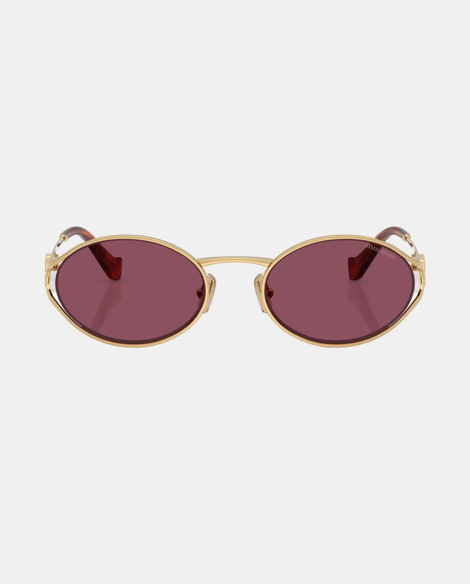 Gafas de sol MU 52YS de mujer ovalada en metal - Miu Miu - Oro Oro-4