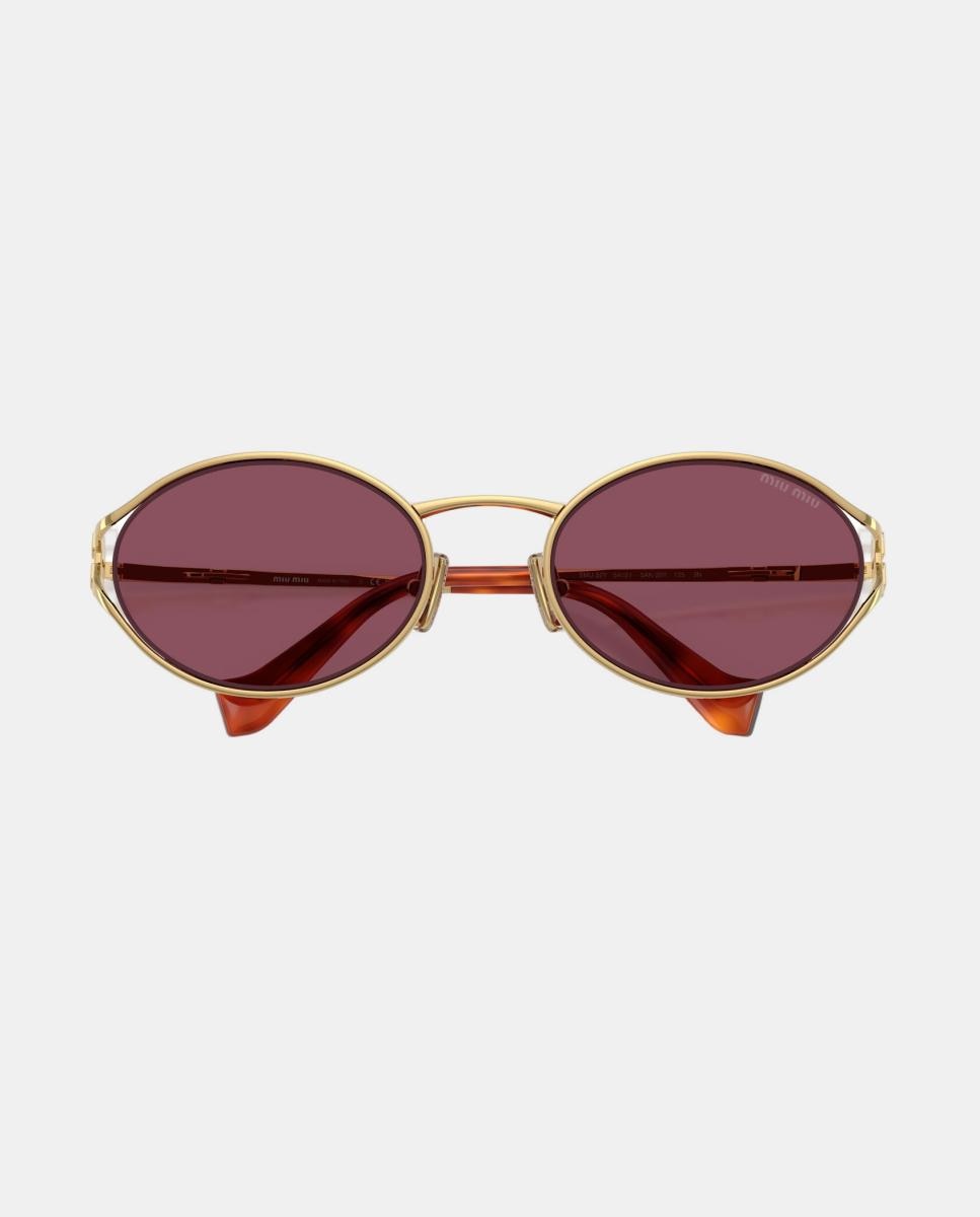 Gafas de sol MU 52YS de mujer ovalada en metal - Miu Miu - Oro Oro-5