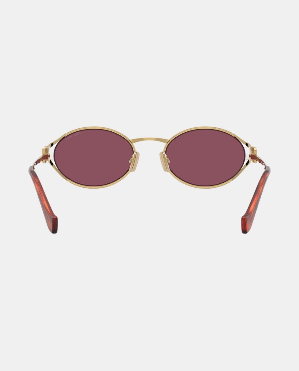 Gafas de sol MU 52YS de mujer ovalada en metal - Miu Miu - Oro Oro-6