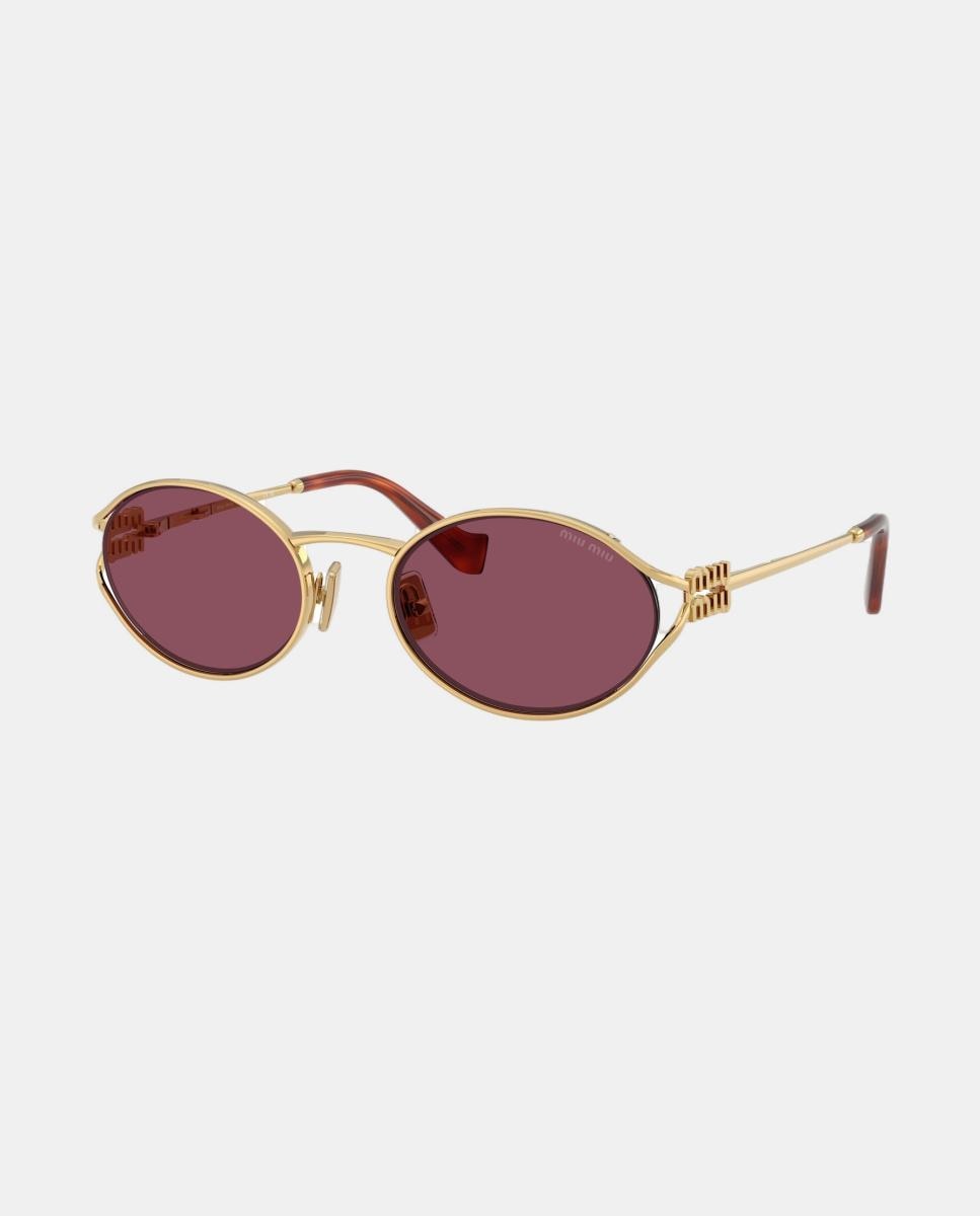 Gafas de sol MU 52YS de mujer ovalada en metal - Miu Miu - Oro Oro-7