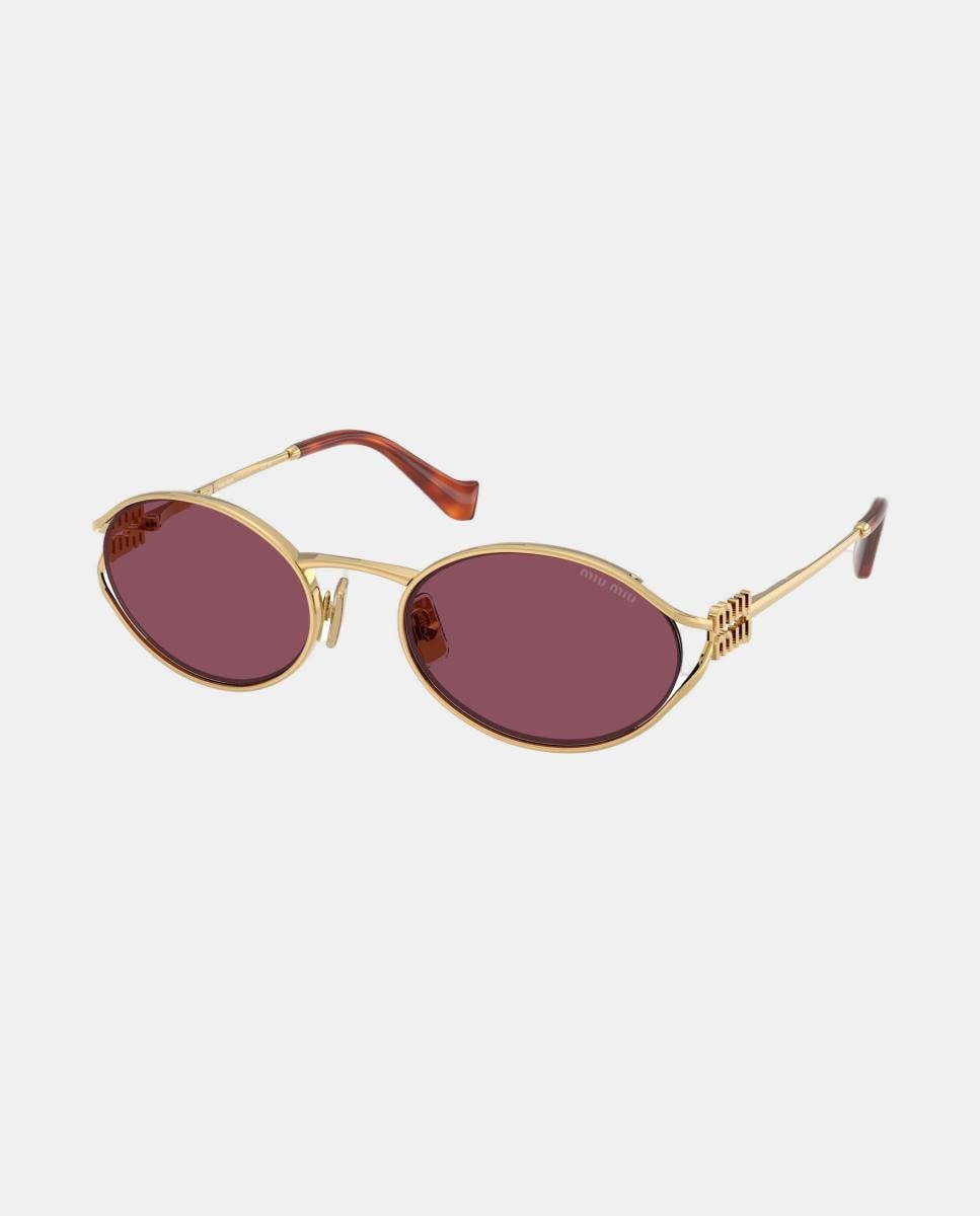 Gafas de sol MU 52YS de mujer ovalada en metal - Miu Miu - Oro Oro-8