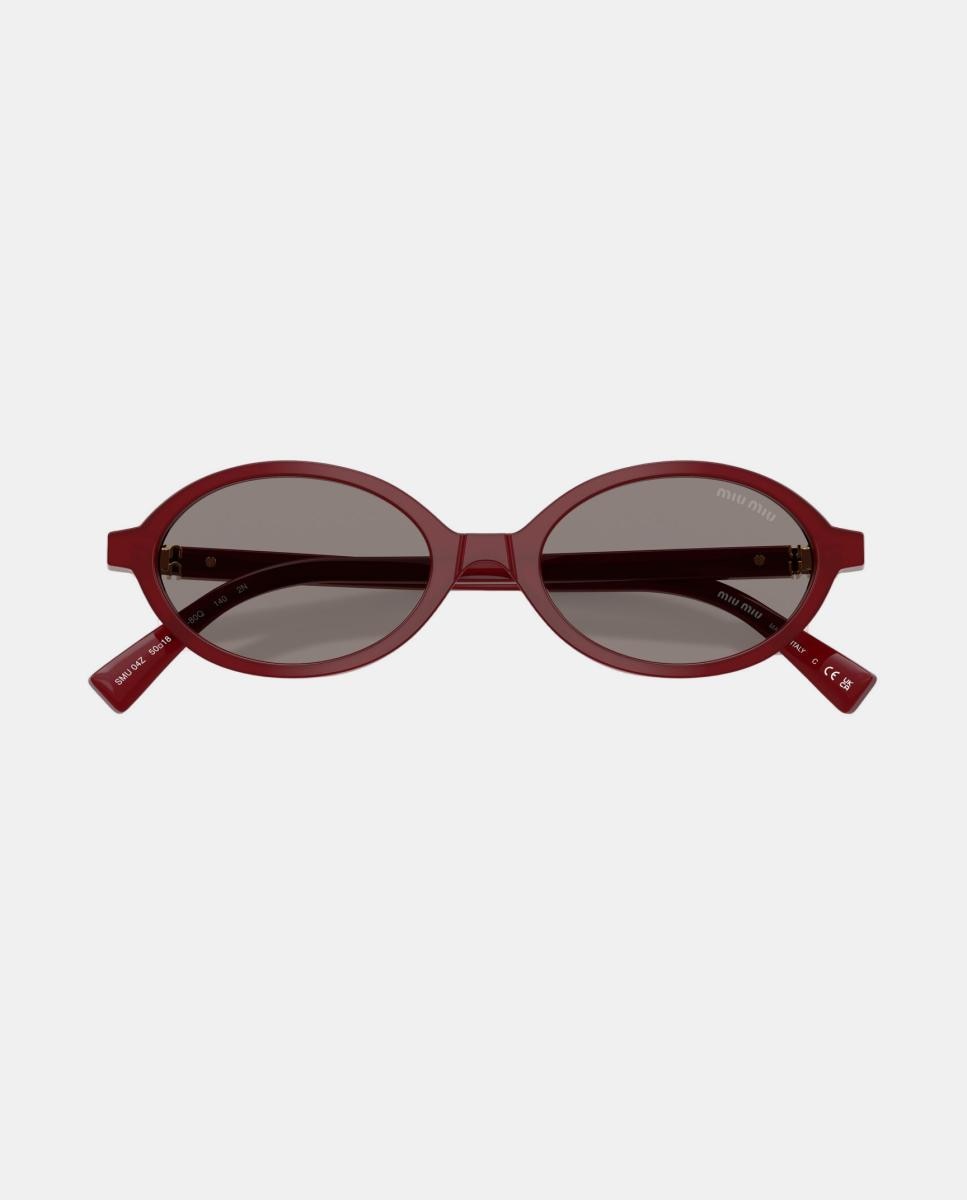 Gafas de sol MU4ZS de mujer ovalada en acetato - Miu Miu - Rojo Rojo-5