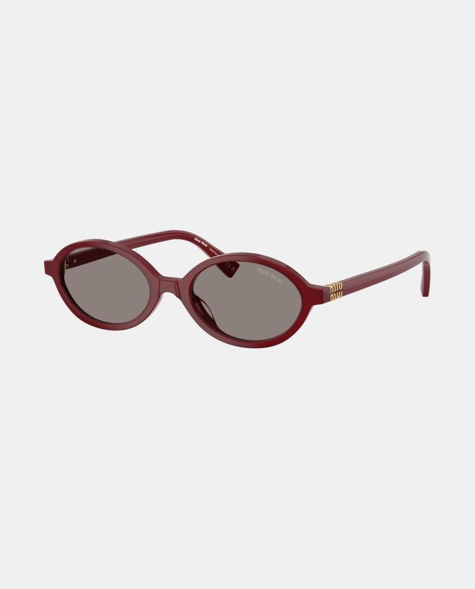 Gafas de sol MU4ZS de mujer ovalada en acetato - Miu Miu - Rojo Rojo-7