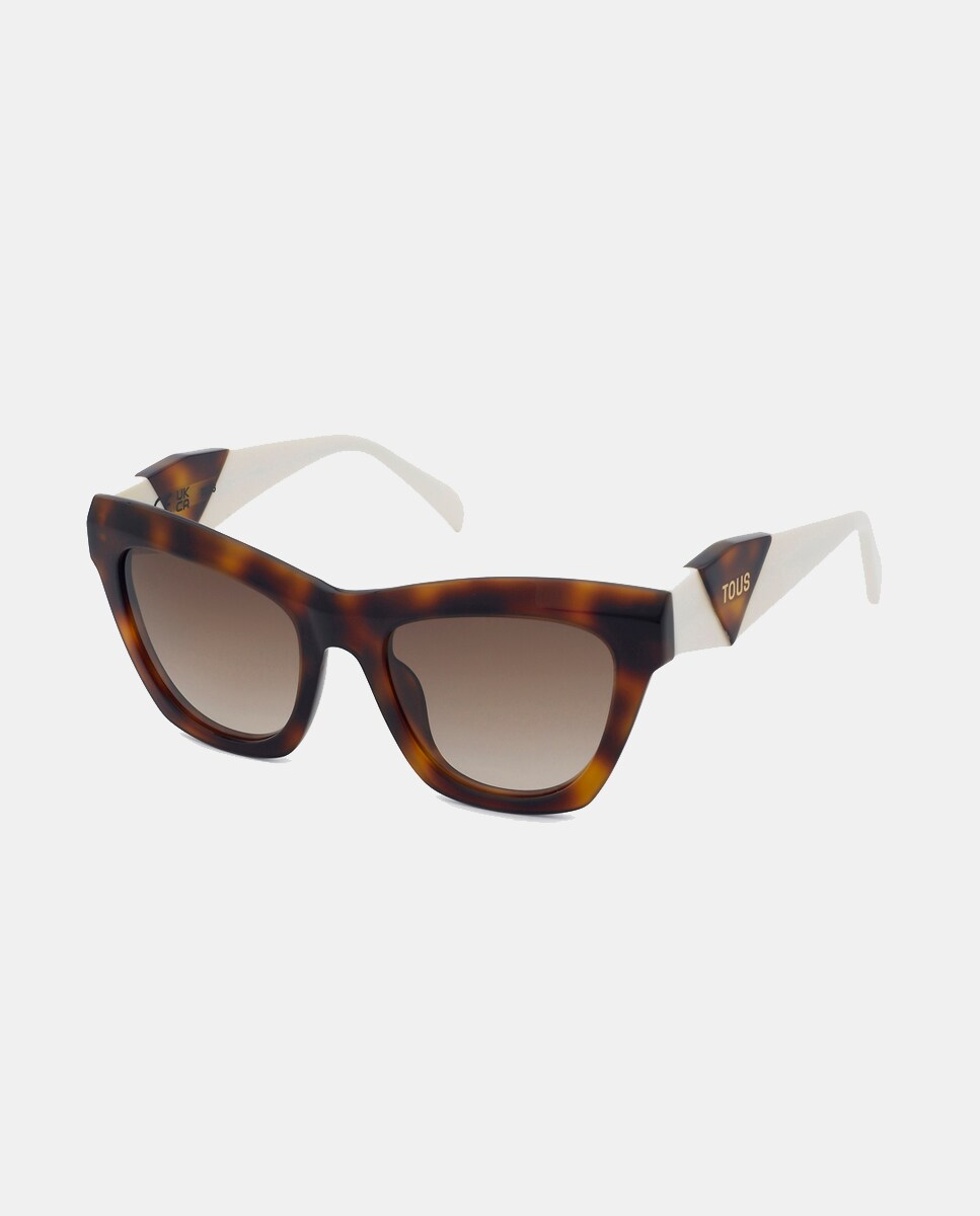 Gafa de sol de mujer geométrica en acetato con lente degradada