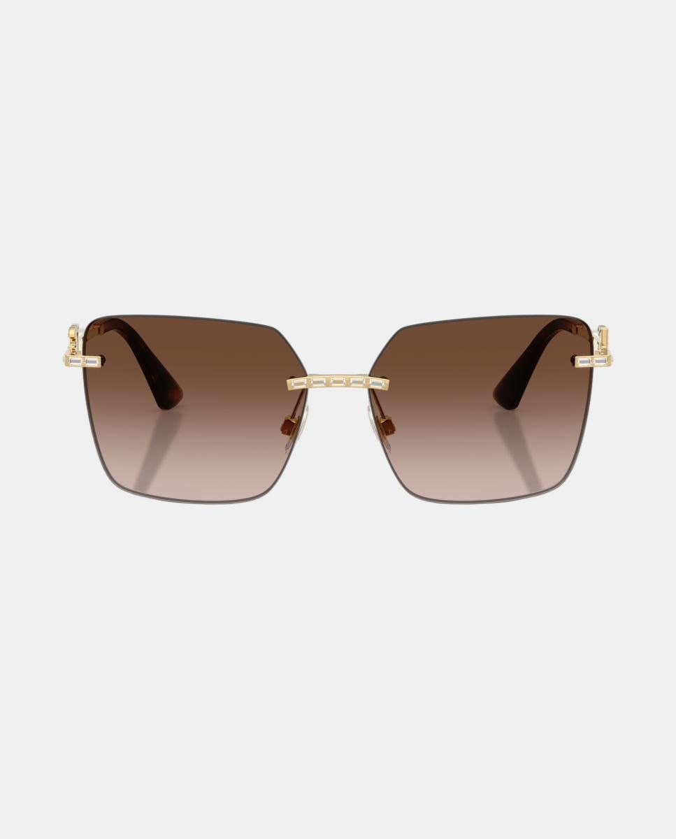 Gafas de sol DG2332B de mujer cuadrada en metal con lente degradada - Dolce & Gabbana - Oro Oro-4