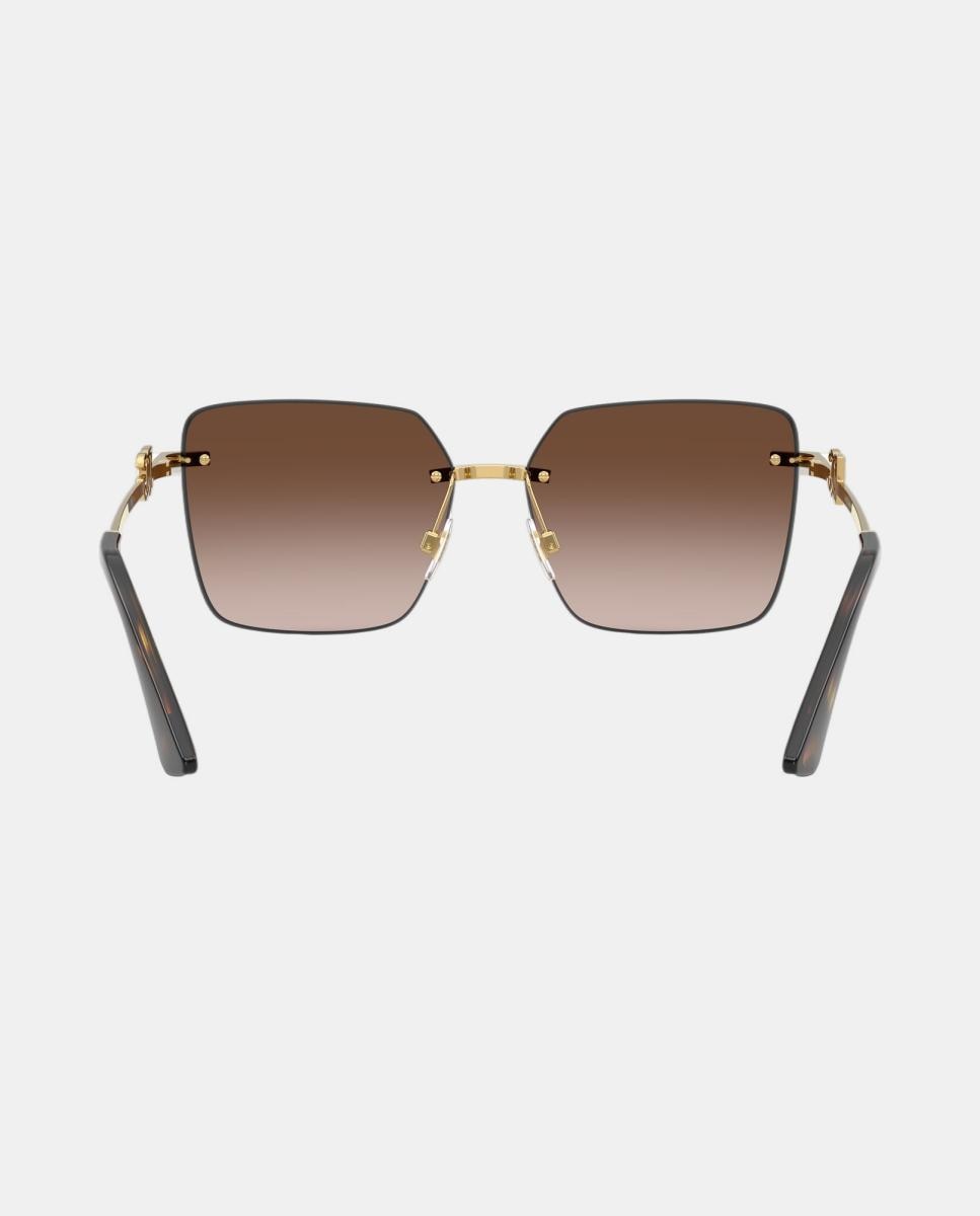 Gafas de sol DG2332B de mujer cuadrada en metal con lente degradada - Dolce & Gabbana - Oro Oro-6