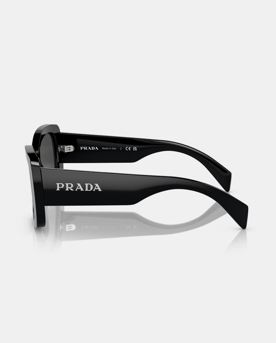 Imagen 3 de Gafas de sol de mujer ovaladas de acetato negras - Prada - Negro Negro