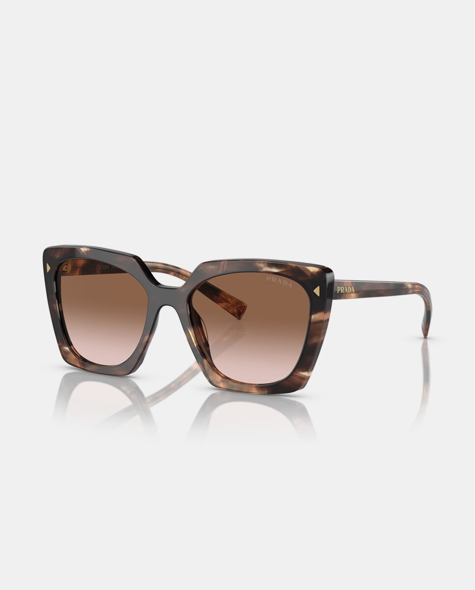 Gafas de sol PR 23ZS de mujer cuadrada en acetato con lente degradada - Prada - Marrón Marrón-2