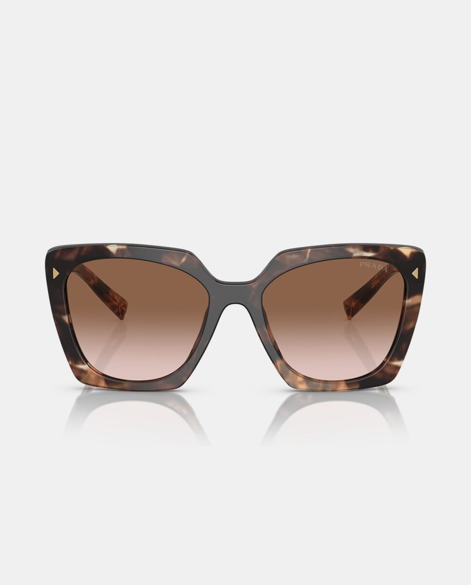 Gafas de sol PR 23ZS de mujer cuadrada en acetato con lente degradada - Prada - Marrón Marrón-4
