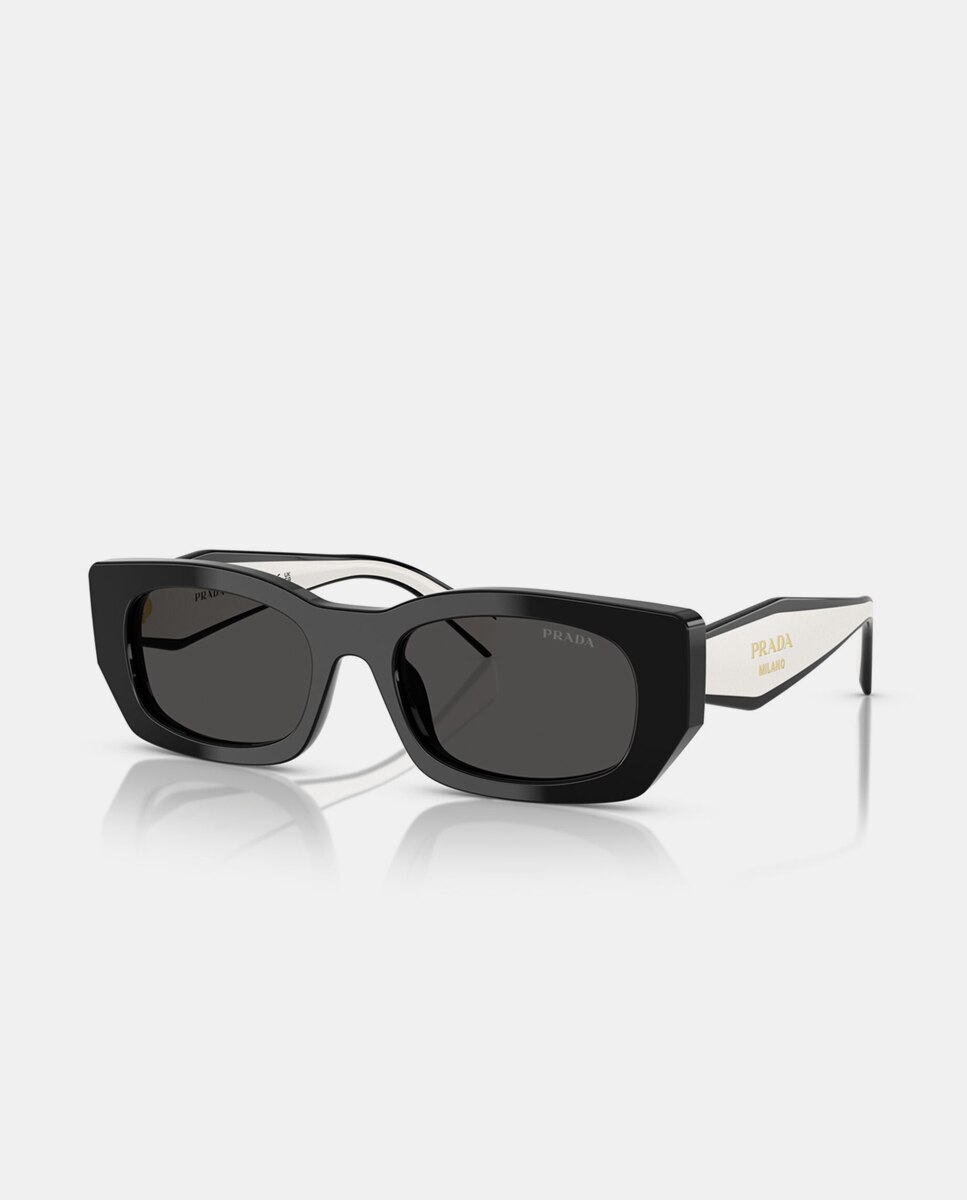 Gafas de sol PR B05S de mujer rectangular en acetato - Prada - Negro Negro-2