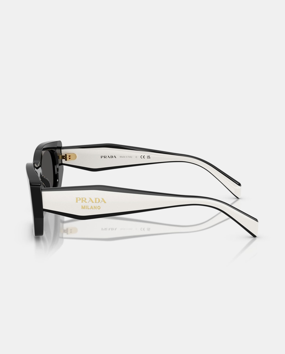 プラダ PRADA サングラス ブラック✖️ ホワイト PRB05S Gafas de sol PR B05S de mujer rectangular en acetato Negro Prada