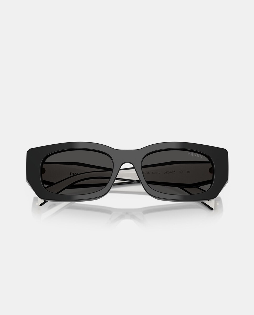 Gafas de sol PR B05S de mujer rectangular en acetato - Prada - Negro Negro-5