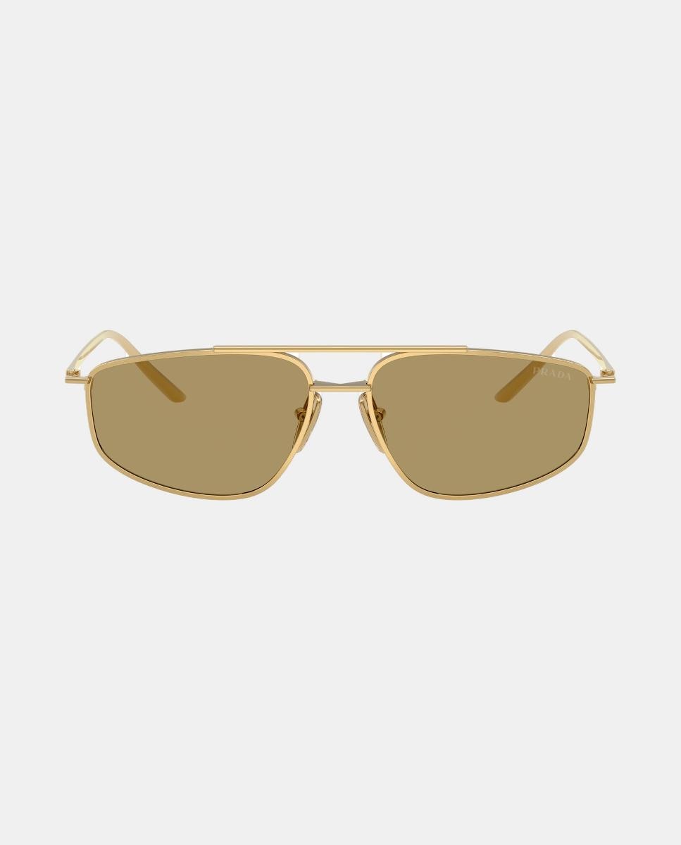 Gafas de sol PR C51S de mujer rectangular en metal - Prada - Oro Oro-1
