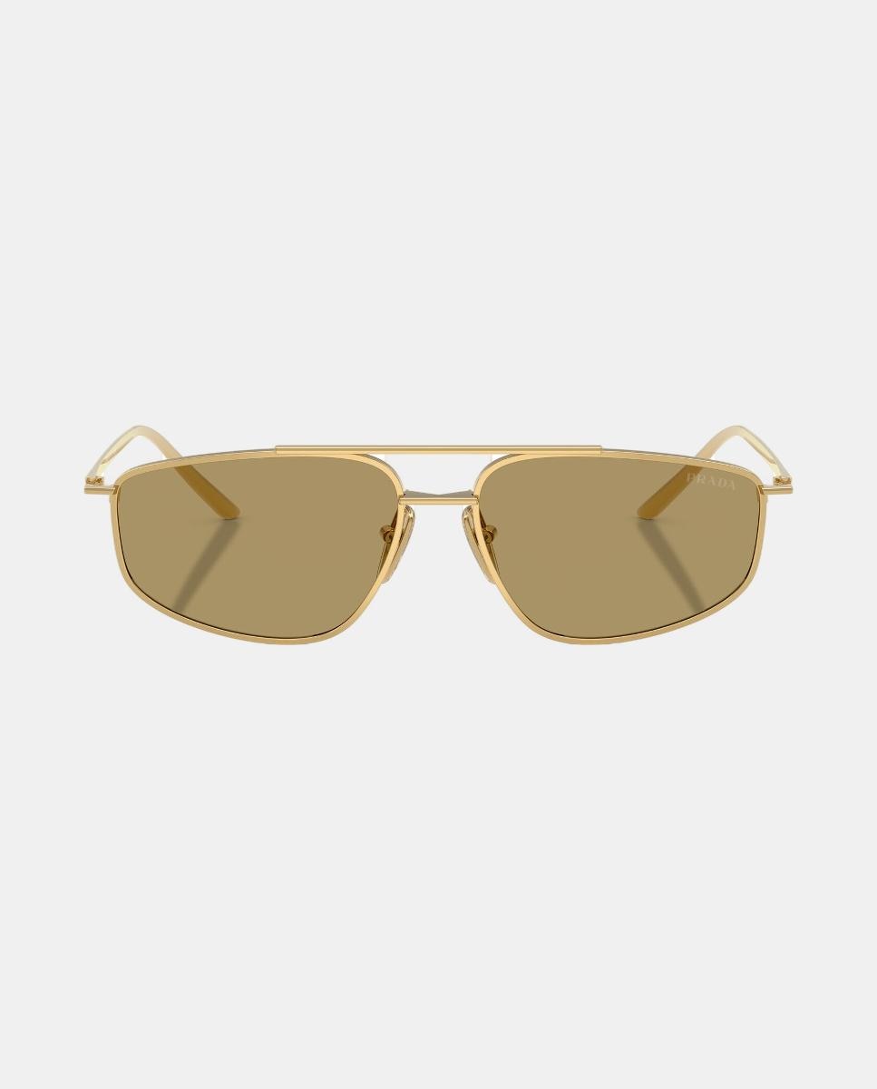 Gafas de sol PR C51S de mujer rectangular en metal - Prada - Oro Oro-4